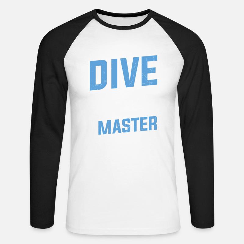 Tauchen Zitat Dive Master Scuba Diving - Unisex Baseballshirt langarm - Weiß/Schwarz