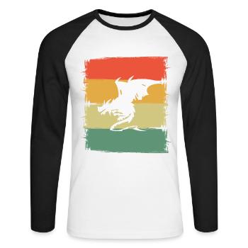 Dragon Dragon - Unisex Long Sleeve Baseball T-Shirt - white/black - Front - Nik (191cm)