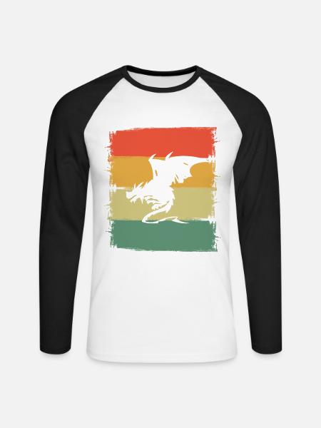 Dragon Dragon - Unisex Long Sleeve Baseball T-Shirt - white/black