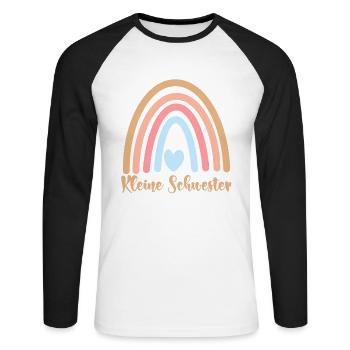 Kleine Schwester - Unisex Baseballshirt langarm - Weiß/Schwarz - Vorne - Nik (191cm)