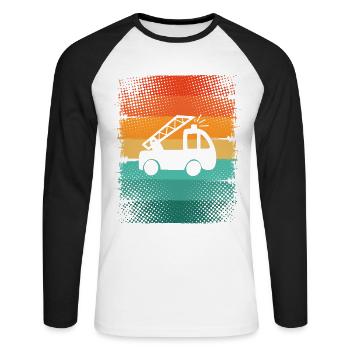 Fire brigade - Unisex Long Sleeve Baseball T-Shirt - white/black - Front - Nik (191cm)