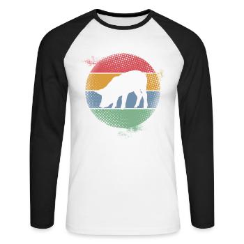 Pig - Unisex Long Sleeve Baseball T-Shirt - white/black - Front - Nik (191cm)