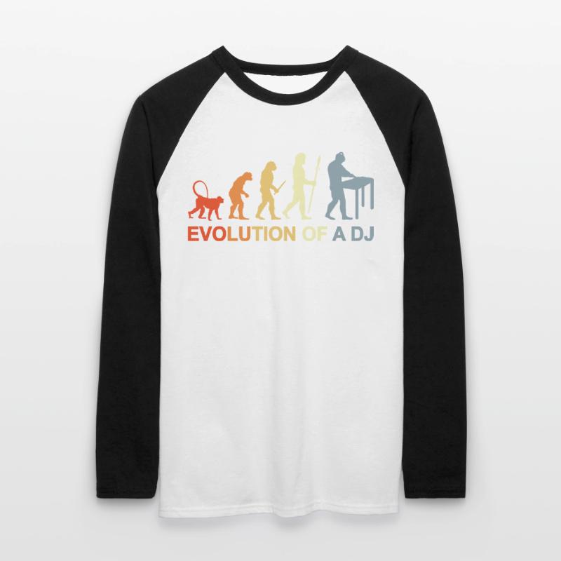 Evolution eines DJ Unisex Baseballshirt langarm
