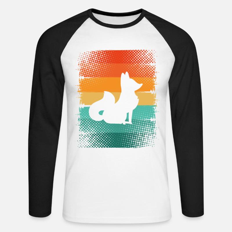 Fuchs - Unisex Baseballshirt langarm - Weiß/Schwarz