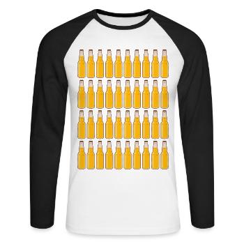 40. Geburtstag Bierflaschen Bier Bierzig Vierzig - Unisex Baseballshirt langarm - Weiß/Schwarz - Vorne - Nik (191cm)