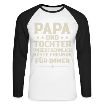 Vater Und Tochter - Unisex Baseballshirt langarm - Weiß/Schwarz - Vorne - Nik (191cm)