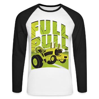 Tractor Pulling - Unisex Long Sleeve Baseball T-Shirt - white/black - Front - Nik (191cm)