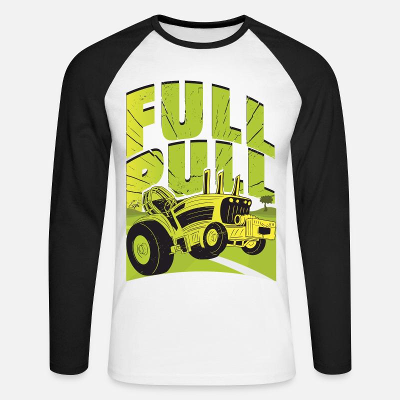 Traktor Pulling - Unisex Baseballshirt langarm - Weiß/Schwarz