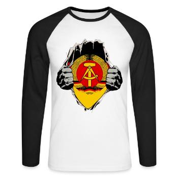 LA RDA sous le maillot - T-shirt baseball manches longues Homme - blanc/noir - Devant - Nik (191cm)