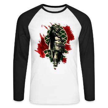 Augsburg - Unisex Long Sleeve Baseball T-Shirt - white/black - Front - Nik (191cm)