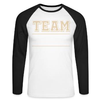 Équipe - T-shirt baseball manches longues Homme - blanc/noir - Devant - Nik (191cm)