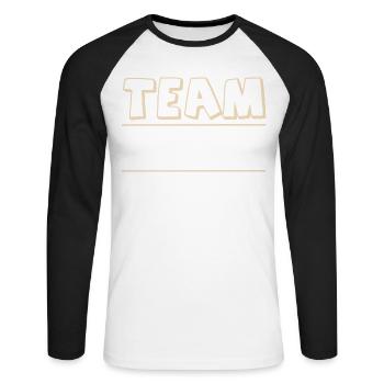 Team - Unisex Baseballshirt langarm - Weiß/Schwarz - Vorne - Nik (191cm)