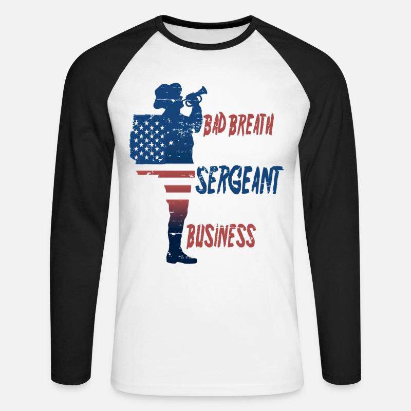 Drill Sergeant - Unisex Long Sleeve Baseball T-Shirt - white/black