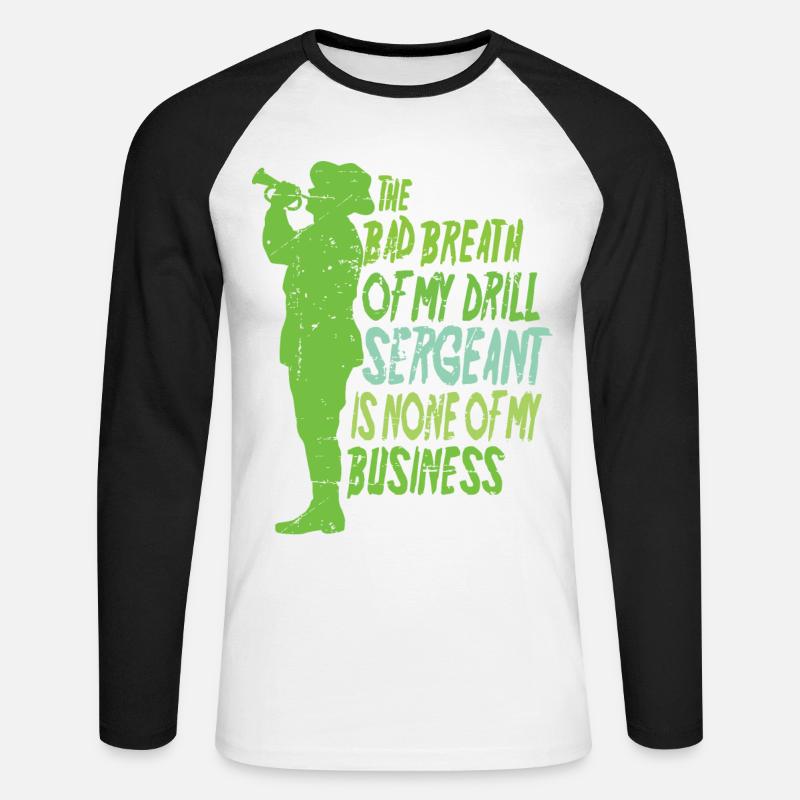 Drill Sergeant - Unisex Baseballshirt langarm - Weiß/Schwarz