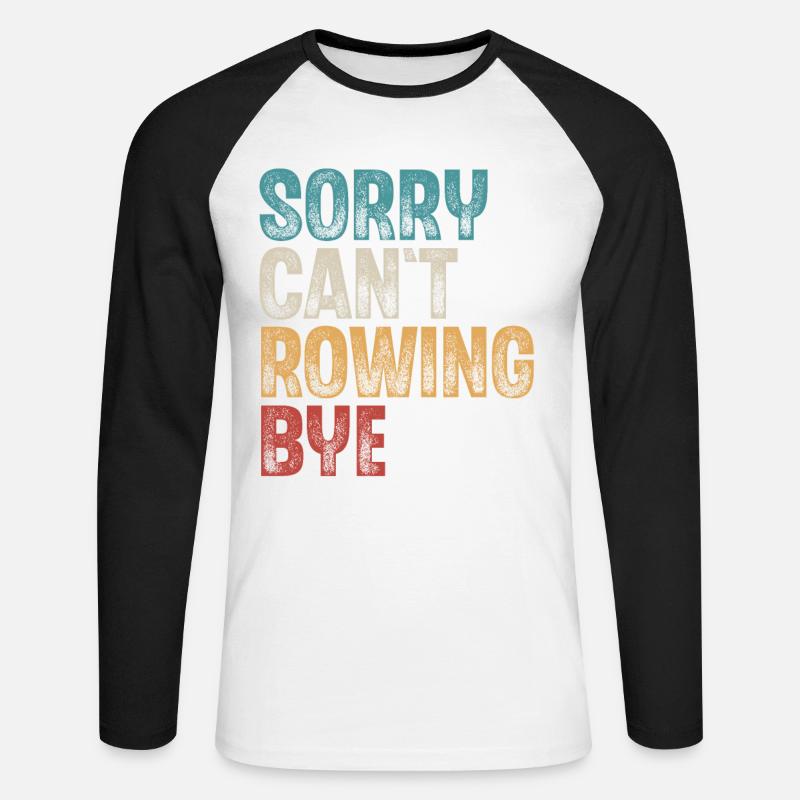 Rudern Ruderer Ruderboot - Unisex Baseballshirt langarm - Weiß/Schwarz
