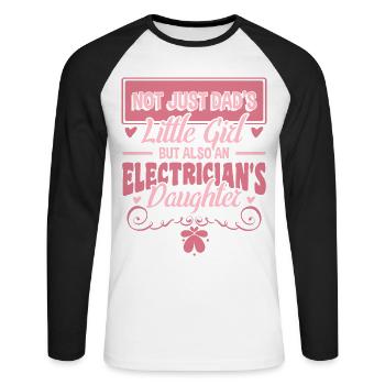 Fille électricienne - T-shirt baseball manches longues Homme - blanc/noir - Devant - Nik (191cm)