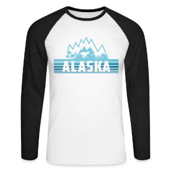 Alaska - Unisex Baseballshirt langarm - Weiß/Schwarz - Vorne - Nik (191cm)