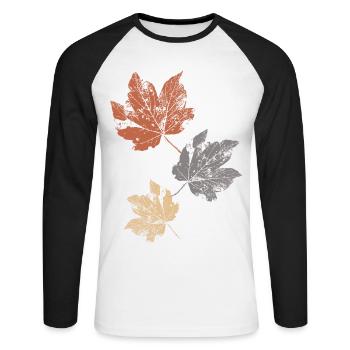 Colorful autumn leaves Autumn leaves - Unisex Long Sleeve Baseball T-Shirt - white/black - Front - Nik (191cm)