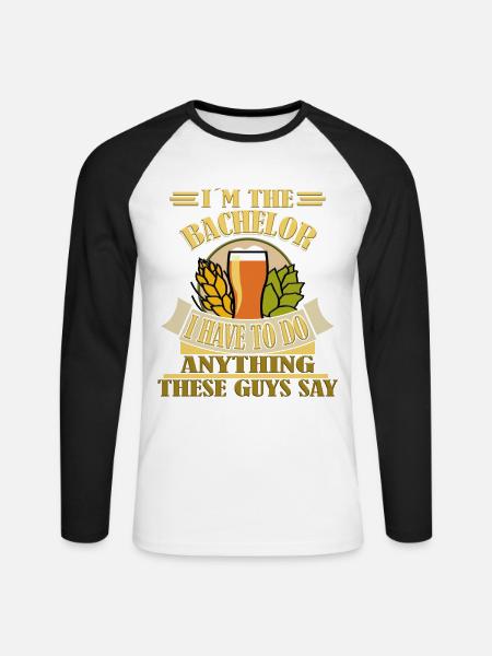 Bachelor Groom Bachelor Party - Unisex Long Sleeve Baseball T-Shirt - white/black