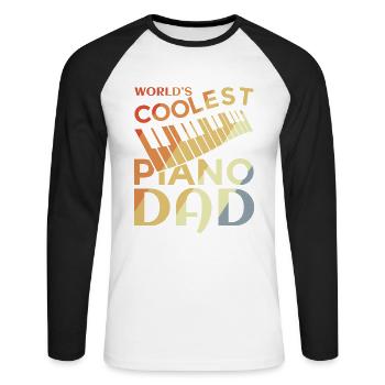 Piano father - Unisex Long Sleeve Baseball T-Shirt - white/black - Front - Nik (191cm)