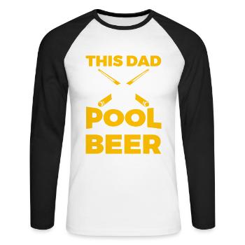 Billiard Papa - Unisex Long Sleeve Baseball T-Shirt - white/black - Front - Nik (191cm)