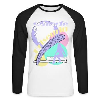 scharfe Friseurin Frisöse Friseur Frau Kopf Berufe - Unisex Baseballshirt langarm - Weiß/Schwarz - Vorne - Nik (191cm)