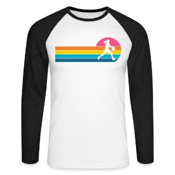 Basketball féminin Basketball féminin - T-shirt baseball manches longues Homme - blanc/noir - Devant - Nik (191cm)
