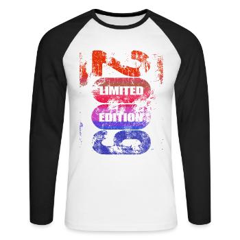 Limited Edition 2009 | Geburtstag - Jahrgang 2009 - Unisex Baseballshirt langarm - Weiß/Schwarz - Vorne - Nik (191cm)