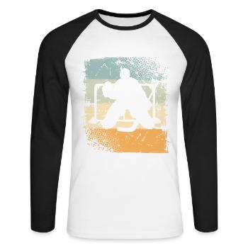 Eishockey - Unisex Long Sleeve Baseball T-Shirt - white/black - Front - Nik (191cm)