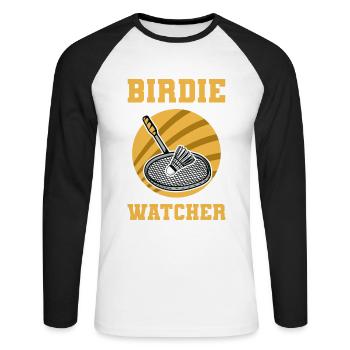 Federball - Unisex Baseballshirt langarm - Weiß/Schwarz - Vorne - Nik (191cm)