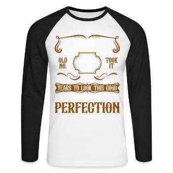 33rd Birthday Vintage Retro - Unisex Long Sleeve Baseball T-Shirt - white/black - Front - Nik (191cm)
