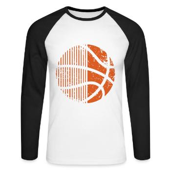 Basketball Basketballer - Unisex Baseballshirt langarm - Weiß/Schwarz - Vorne - Nik (191cm)