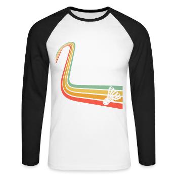 Badminton - Unisex Baseballshirt langarm - Weiß/Schwarz - Vorne - Nik (191cm)