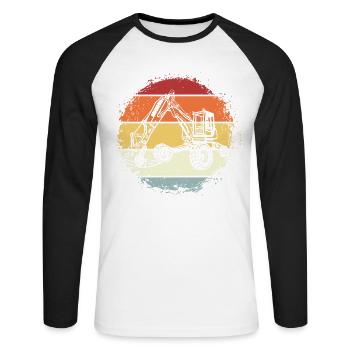 Excavator - Unisex Long Sleeve Baseball T-Shirt - white/black - Front - Nik (191cm)