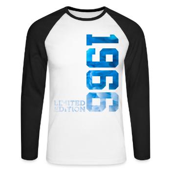 60TH BIRTHDAY LIMITED EDITION 1966 - Unisex Long Sleeve Baseball T-Shirt - white/black - Front - Nik (191cm)