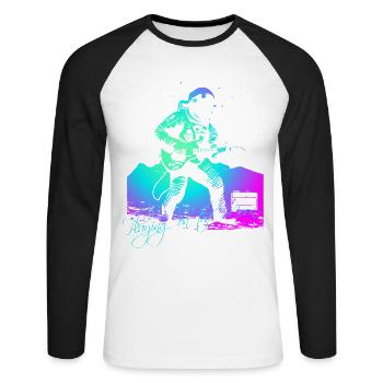Playing On The Moon - Unisex Baseballshirt langarm - Weiß/Schwarz - Vorne - Nik (191cm)