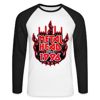 METALHEAD since 1996 - Unisex Long Sleeve Baseball T-Shirt - white/black - Front - Nik (191cm)