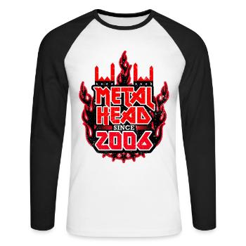 METALHEAD depuis 2006 - T-shirt baseball manches longues Homme - blanc/noir - Devant - Nik (191cm)