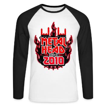 METALHEAD depuis 2010 - T-shirt baseball manches longues Homme - blanc/noir - Devant - Nik (191cm)