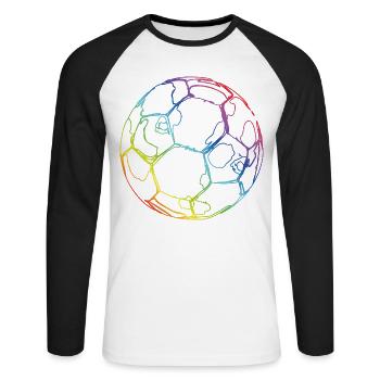 Soccer - Unisex Long Sleeve Baseball T-Shirt - white/black - Front - Nik (191cm)