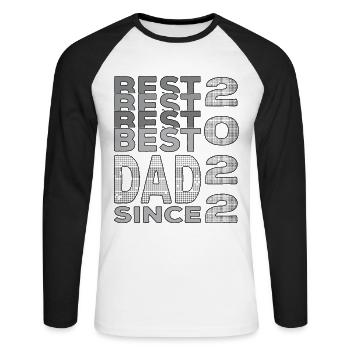 Bester Papa der Welt seit 2022 Vatertag Geburtstag - Unisex Baseballshirt langarm - Weiß/Schwarz - Vorne - Nik (191cm)