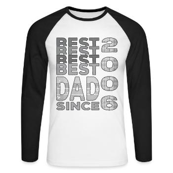 Bester Papa der Welt seit 2006 Vatertag - Unisex Baseballshirt langarm - Weiß/Schwarz - Vorne - Nik (191cm)