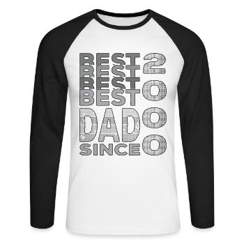Bester Papa der Welt seit 2000 Vatertag - Unisex Baseballshirt langarm - Weiß/Schwarz - Vorne - Nik (191cm)