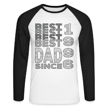 Bester Papa der Welt seit 1996 Vatertag - Unisex Baseballshirt langarm - Weiß/Schwarz - Vorne - Nik (191cm)
