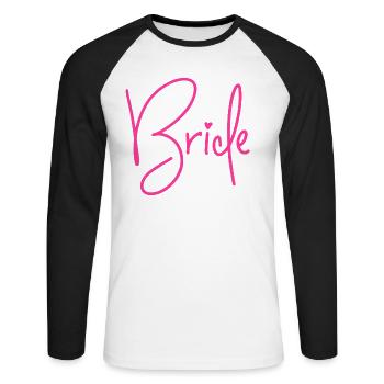 Bride Crew - Unisex Long Sleeve Baseball T-Shirt - white/black - Front - Nik (191cm)