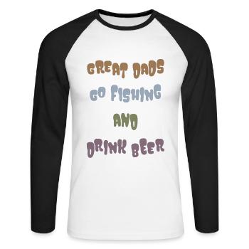 Fishing Daddy Father's Day Gift - Unisex Long Sleeve Baseball T-Shirt - white/black - Front - Nik (191cm)