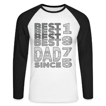 Best dad in the world since 1975 Father's Day birthday - Unisex Long Sleeve Baseball T-Shirt - white/black - Front - Nik (191cm)