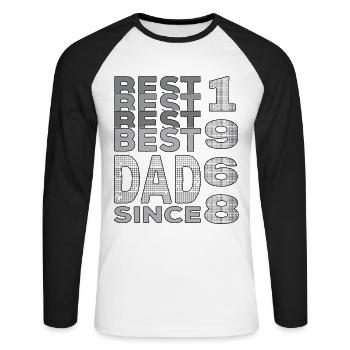Bester Papa der Welt seit 1968 Vatertag Geburtstag - Unisex Baseballshirt langarm - Weiß/Schwarz - Vorne - Nik (191cm)