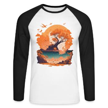 Pure nature Holiday Relaxation - Unisex Long Sleeve Baseball T-Shirt - white/black - Front - Nik (191cm)