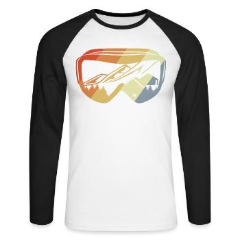 Snowboard vintage - T-shirt baseball manches longues Homme - blanc/noir - Devant - Nik (191cm)